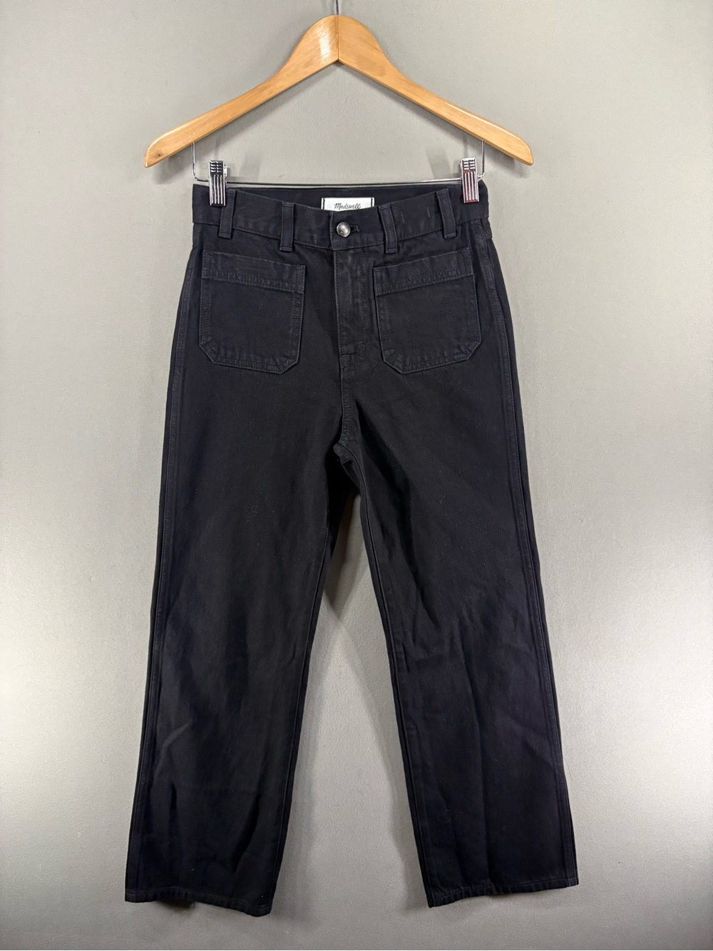 Madewell Women The Cleo Straight Jeans Black Size 24P Relaxed